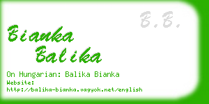 bianka balika business card